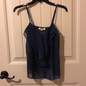 Navy polka dot blouse
